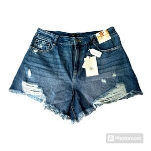 Womens Ripped Denim Shorts